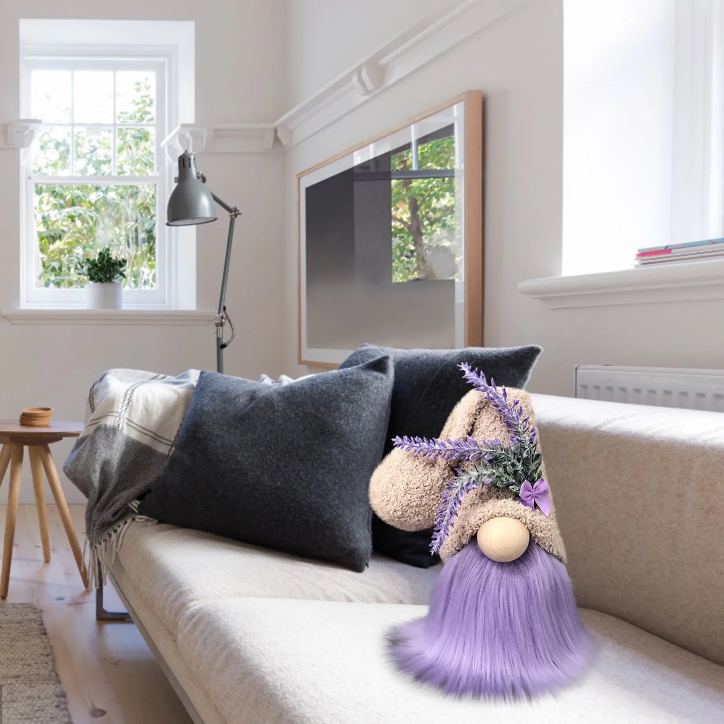 Lavendel Wichtel – Lila | Dekofigur für Zuhause, Rudolf Zwergpuppe, Kinder Weihnachtsgeschenk Kaufschwan®