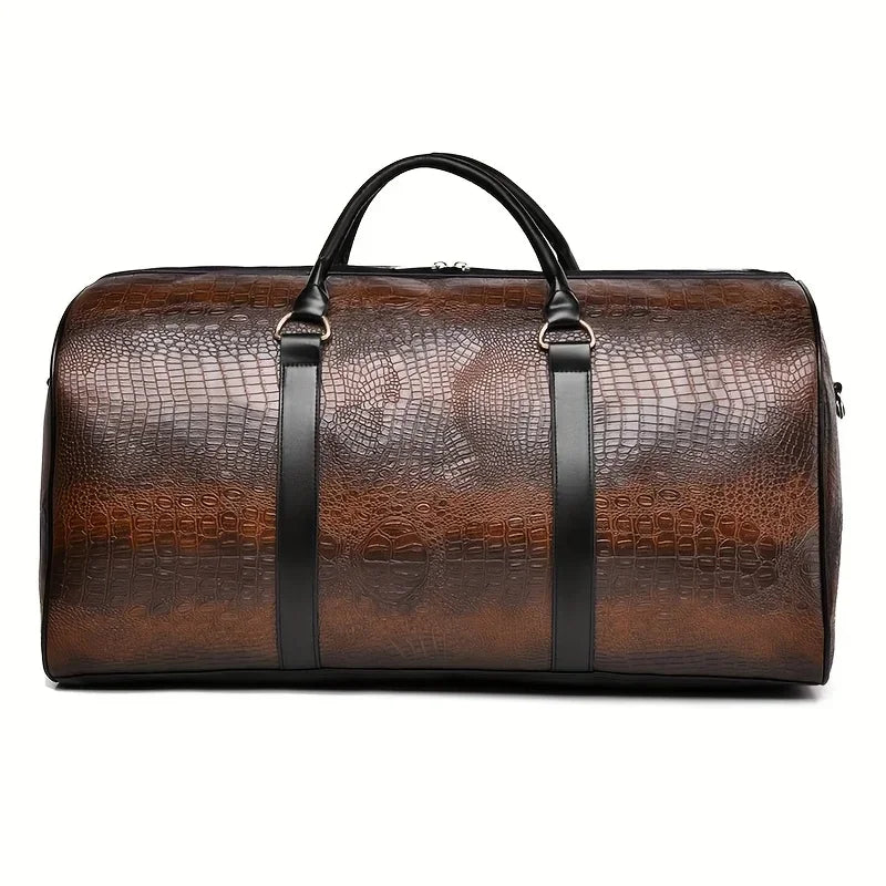 Große Retro Reisetasche mit Krokodilprägung – Robuste Unisex Duffle Bag für Urlaub & Reisen | Vielseitiges Geschenk für Damen & Herren Kaufschwan®