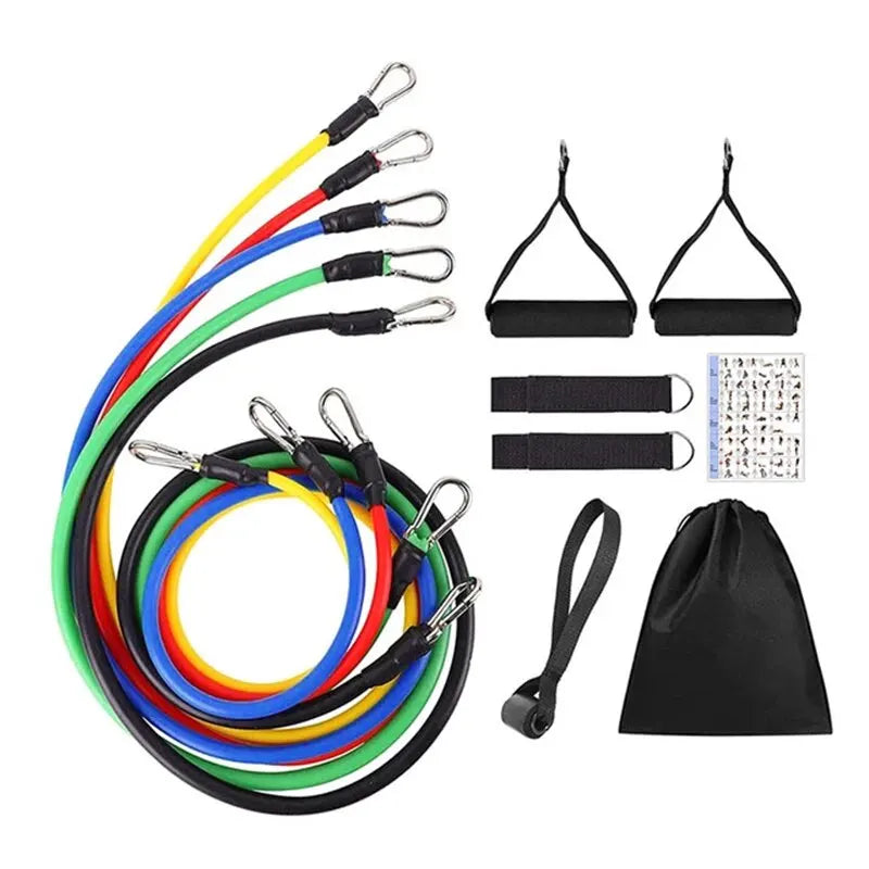 11-teiliges Fitnessband-Set – Widerstandsbänder mit Griffen, Knöchelriemen & Türanker | Tragbares Trainingsgerät für Zuhause & Unterwegs Kaufschwan® 11 Teile