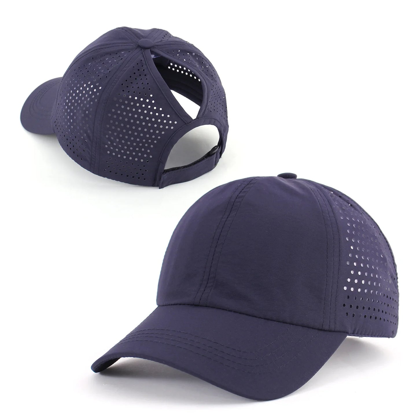 Damen Zopf Cap | Damen & Herren Mesh Atmungsaktive Baseballcap | UV-Schutz & Ponytail-freundlich Verstellbar Kaufschwan® Marine