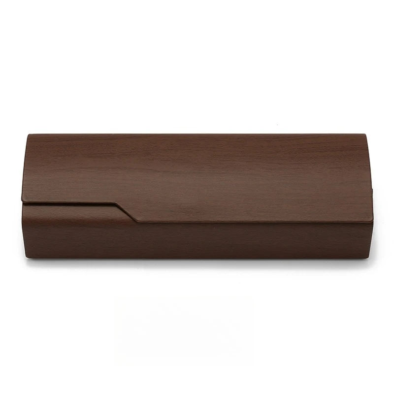 Brillenetui Holzoptik Klappdesign – Anti-Druck Schutzbox für Lese- und Sehbrillen Kaufschwan® Braun