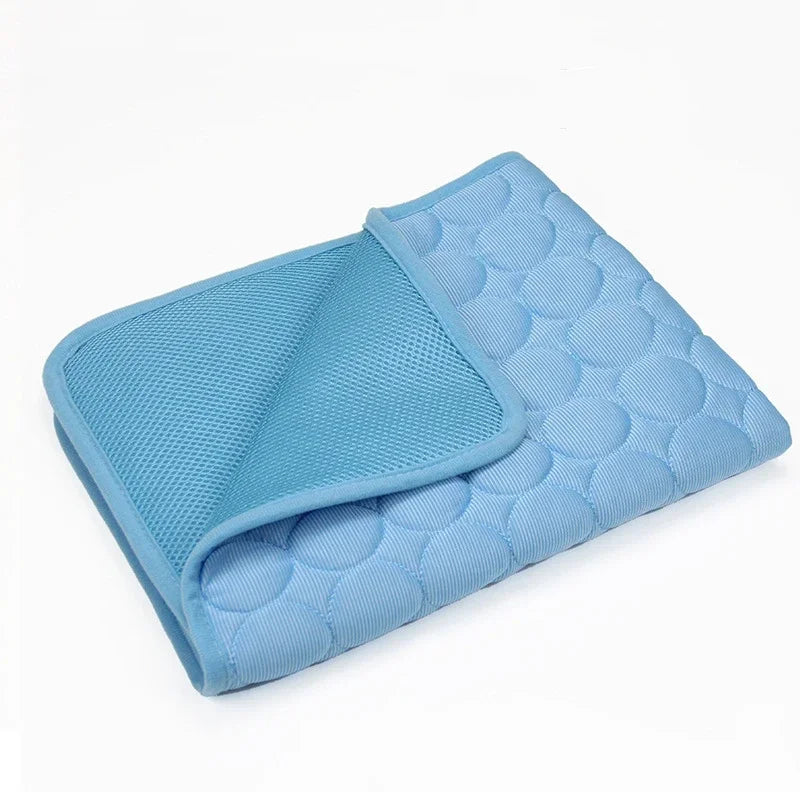 Sommer Kühlmatte für Haustiere - Atmungsaktive Waschbare Selbstkühlende Liegematte für Hunde, Katzen und Sofa Kaufschwan® Blau XS-40X30cm