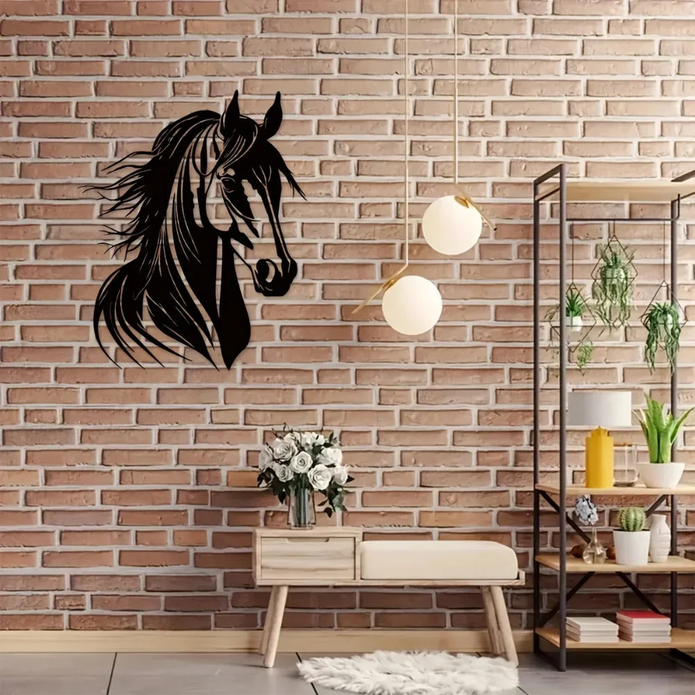 Charmantes Pferdekopf Metall Wandbild – Landhaus Innen & Außen Dekoration Kaufschwan®