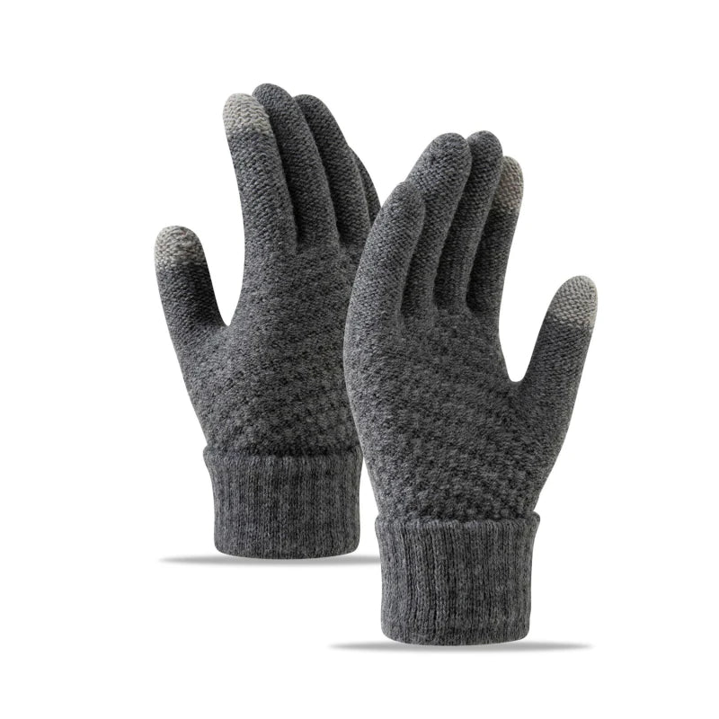 Winter Touchscreen Strickhandschuhe – Warme Unisex Vollfinger Handschuhe | Verdickte Strickhandschuhe aus Kunstwolle für Damen & Herren