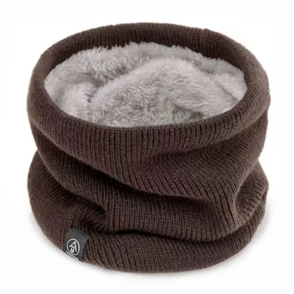 Gestrickter Nackenwärmer Sport Schal – Weicher Winter Gesichts- & Halswärmer für Damen & Herren | Dickes Kälteschutz-Kragenband für Skaten, Laufen & Wandern Kaufschwan® Kaffee