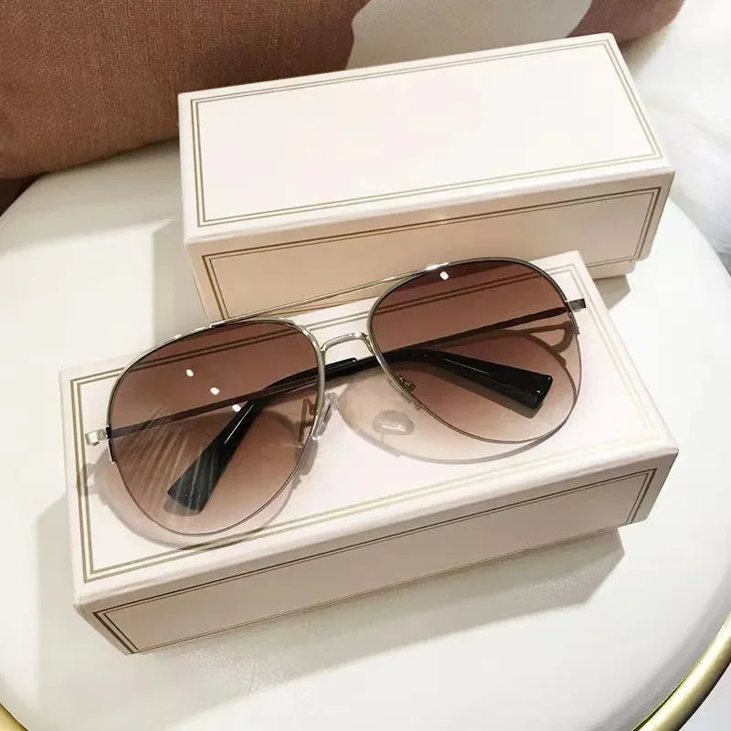 Modische Piloten-Sonnenbrille mit Verlaufsgläsern – Große Sonnenbrille mit UV400-Schutz und entspiegelten Gläsern für Herren Kaufschwan®