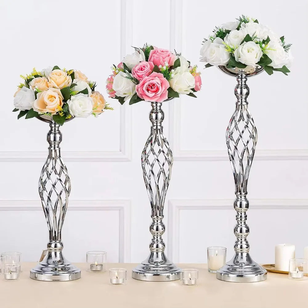 Goldfarbener Eisen Kerzenhalter – Gedrehter Tisch Kerzenständer im Vasenstil für Zuhause, Hochzeit & Blumendekoration Kaufschwan®