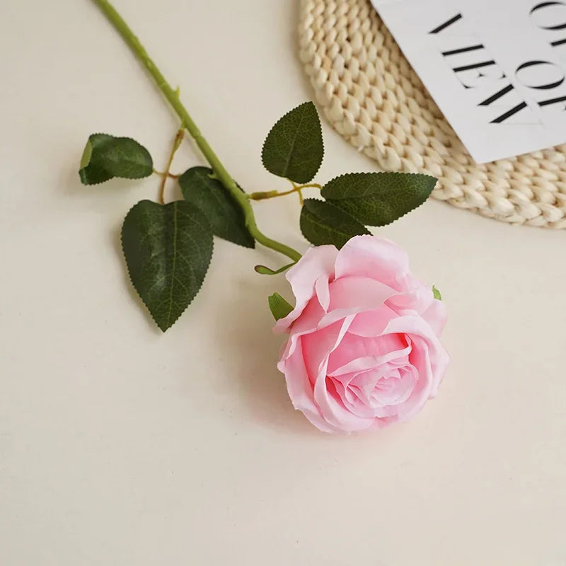 8CM Künstliche Rosen – Plastik Juana Blumenstrauß für Valentinstag, Hochzeit, Wohnzimmer & Esstisch Dekoration Kaufschwan® Helles Rosa