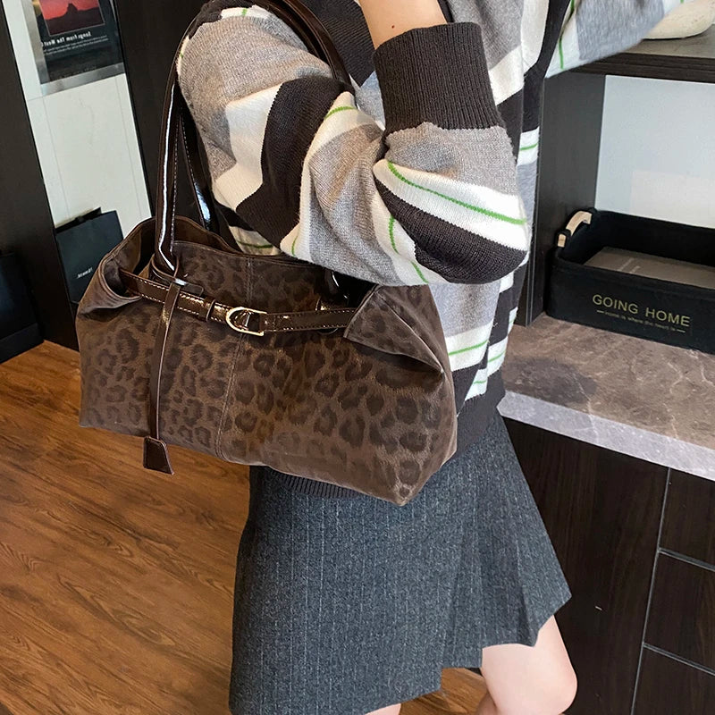 Leopard PU Leder Schultertasche für Damen – Luxus Designer Trend Tote | Handtasche mit Kurzem Griff & Damen Geldbörse Kaufschwan®