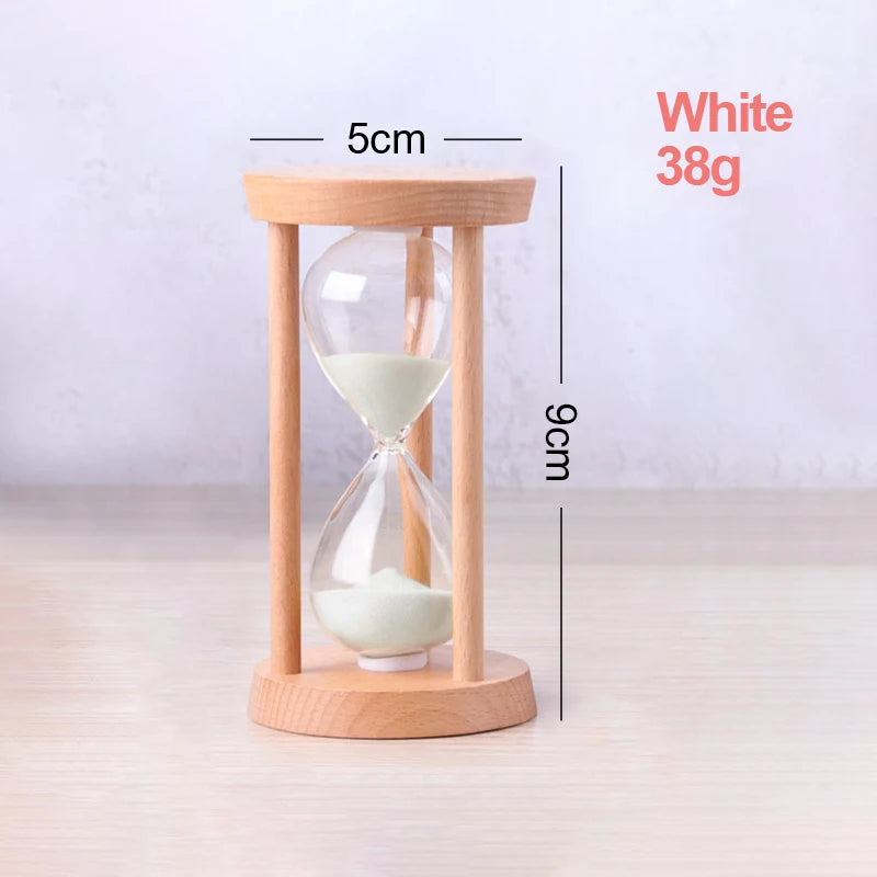 Holz Sanduhr Timer – Kreative Schreibtisch Dekoration & Moderne Wohn Sanduhr Geschenkidee Kaufschwan® Weiß 3 Minuten