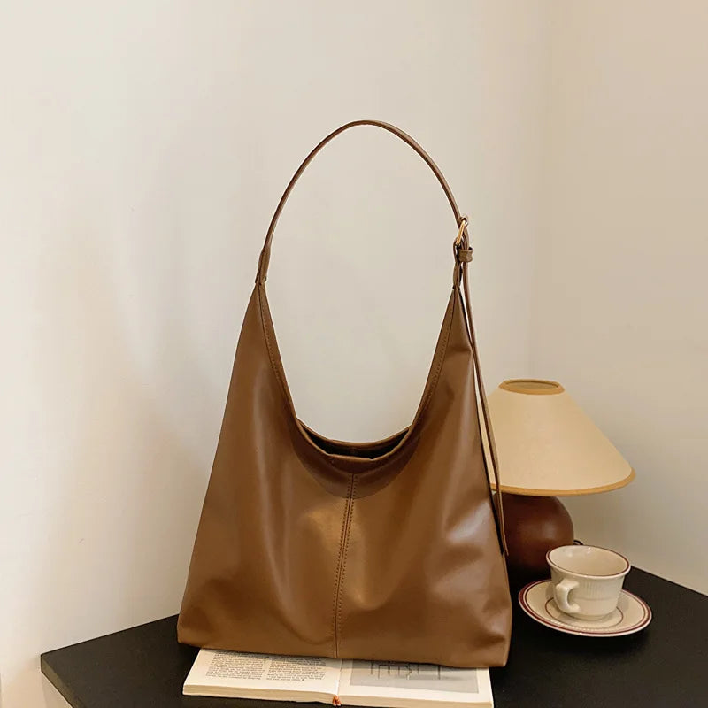 Große Damen Tote Tasche für Eine Schulter – Lässige & Vielseitige Crossbody Handtasche | Modische Schlichte City Tasche