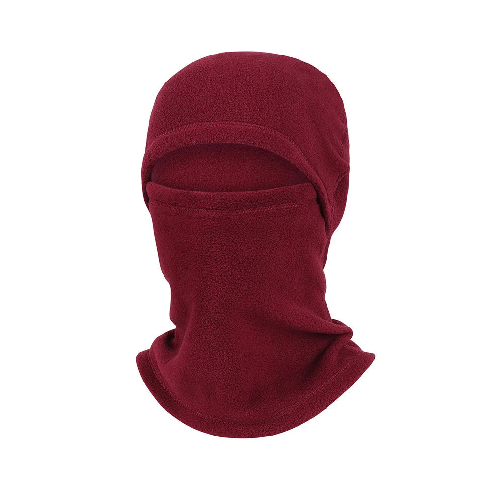 Vollgesichts-Balaclava – Winter Thermo-Fleece-Maske | Motorrad, Fahrrad & Sport Lauf Sturmhaube mit Halswärmer Kaufschwan® Weinrot