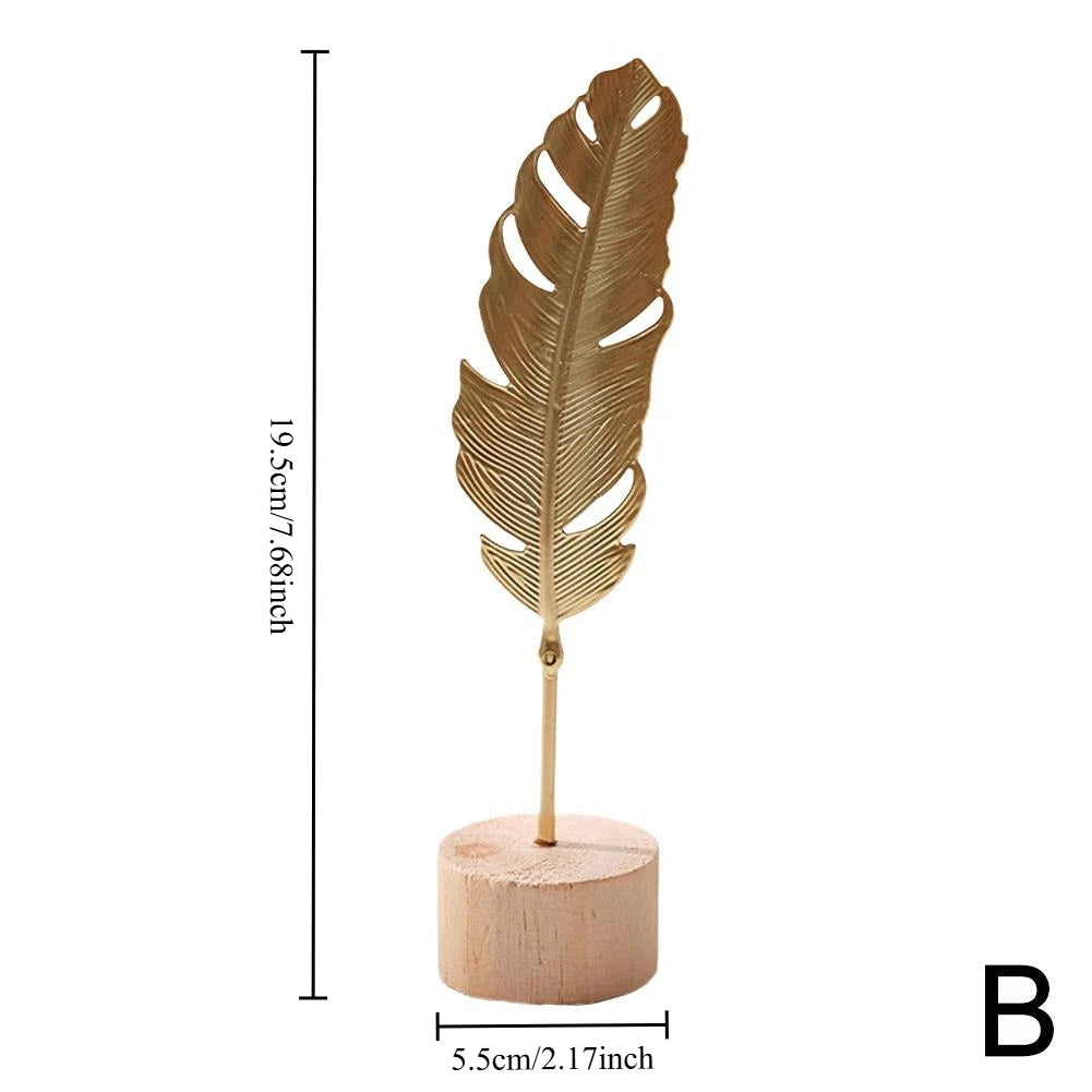 Nordische Eisen Ginkgo-Blatt Dekoration – Light-Luxury Metall Ornament für Wohnzimmer, Flur und Weinschrank Kaufschwan® B