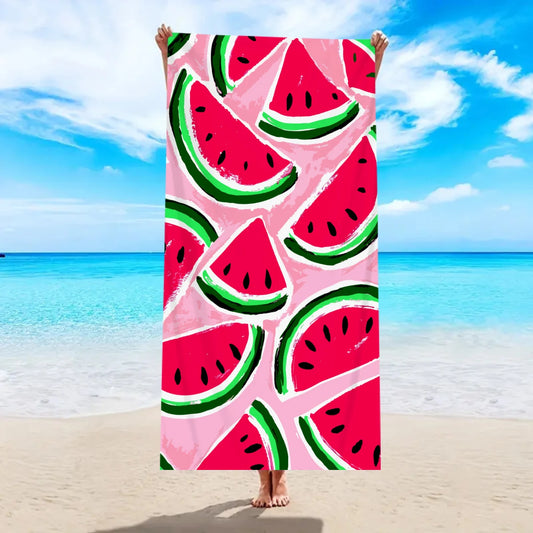 Großes Strandtuch mit Früchte-Print – Ultrafeines Mikrofaser Handtuch | Schnell Trocknend & Saugfähig für Strand, Urlaub & Camping Kaufschwan® Design 1 150x75cm
