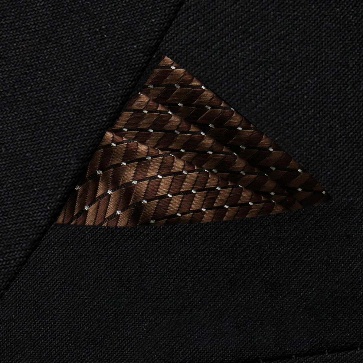Herren Einstecktuch – Neues Design Jacquard Gewebtes Taschentuch, Braunes Anzug Accessoire für Hochzeit, Party & Formelle Anlässe
