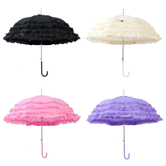 Leichter Sommer & Regen Spitzen Schirm – Sommer Lolita Spitzen-Parasol – Femininer Damen Sonnenschirm, Niedlicher Haushalts-Schirm für Sonne & Stil Kaufschwan®