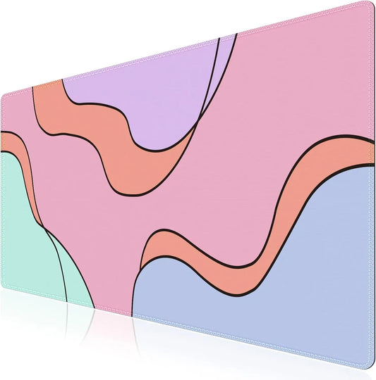 XXL Große Schreibtischmatte – Rutschfestes Mauspad mit Genähten Kanten für Tastatur und Computer Kaufschwan® Design 1 60x30x0.2 cm