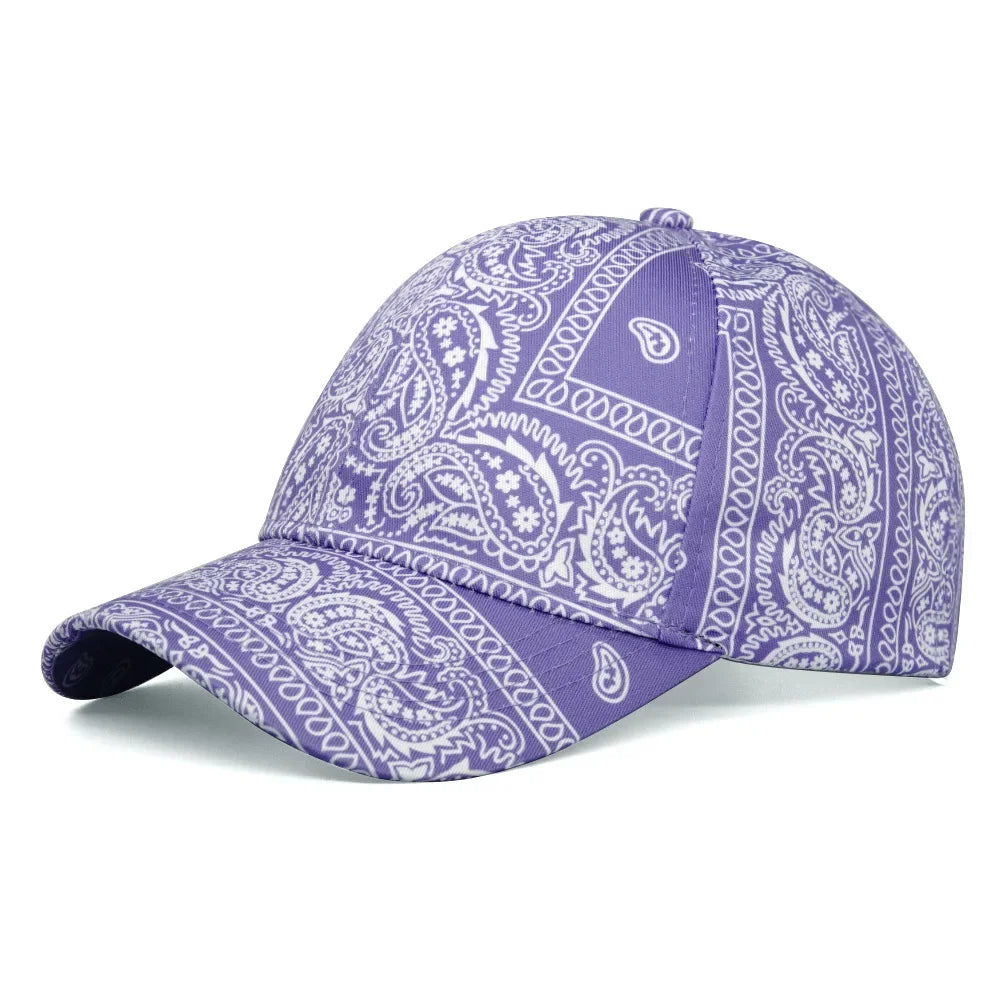 Cashew Blumen Unisex Baseballkappe | Verstellbare Baseballcap für Damen & Herren | Sommer Outdoor Sonnenkappe Hip Hop Trucker Kaufschwan® Lila Einstellbar
