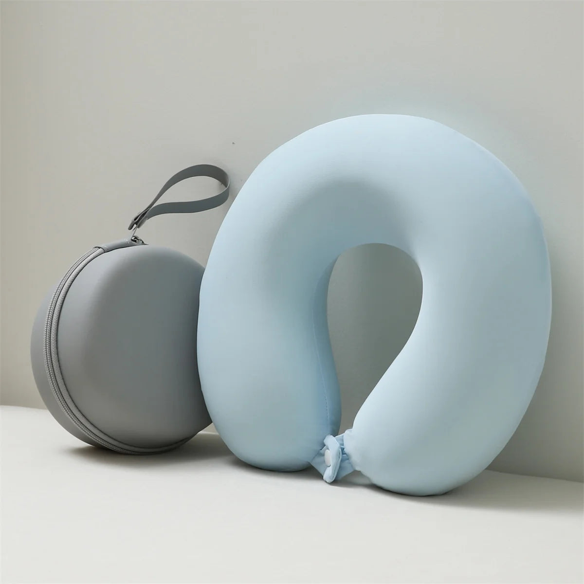 Multifunktionales U Förmiges Reisekissen – Memory Foam Nackenkissen mit Langsamer Rückfederung Kaufschwan® Blau mit Box 29x30x12cm