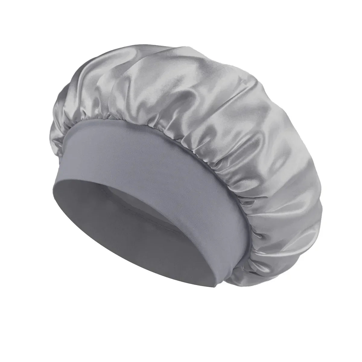 Satin-Schlafhaube für Damen – Große Elastische Haarhaube mit Breitem Weichem Band für Lockiges Haar und Nachtpflege