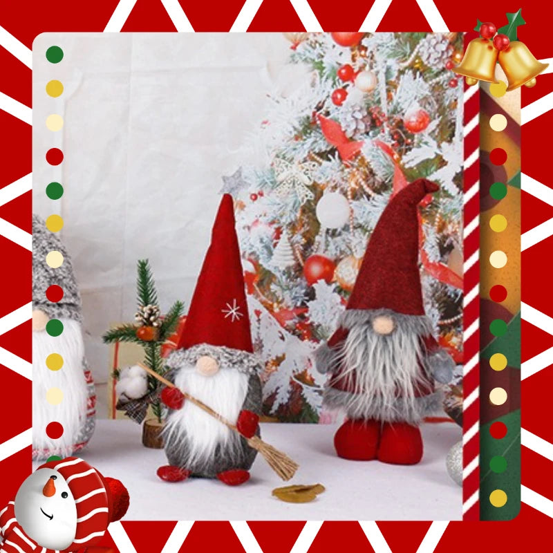 Weihnachten Faceless Wichtel mit Rotem Hut – Stehende Rudolf Zwergpuppen | Weihnachtsdeko & Geschenk-Set Kaufschwan®
