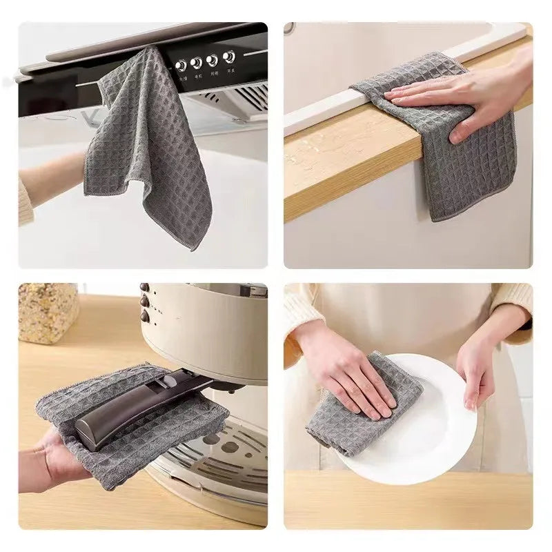 25×25 cm Küchen Reinigungstücher – Fettabweisende Mikrofaser Wischtücher | Saugfähige Geschirrtücher für Haushalt & Küche Kaufschwan®