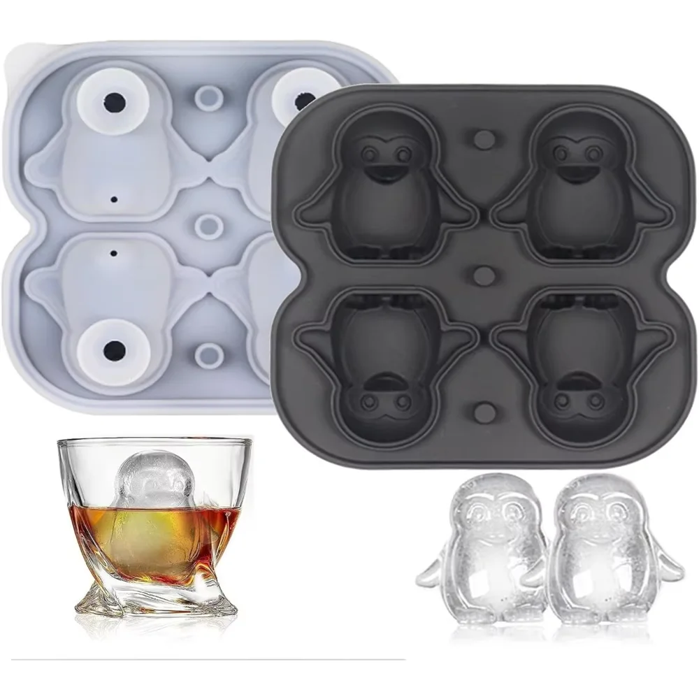 Pinguin Eiswürfelform aus Silikon – Für Whiskey, Cocktails & Getränke Kaufschwan® Schwarz