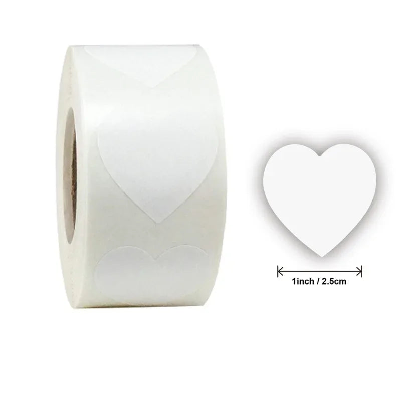 Herzförmige Aufkleber – Niedliche Etiketten für Kinder, Scrapbooking, Geburtstage, Hochzeiten, Spielzeug & Geschenkdekoration Kaufschwan® Weiß