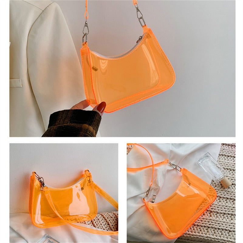 Transparente Jelly Umhängetasche – Kleine Zipper Tasche & Modische Handtasche für Damen Kaufschwan®