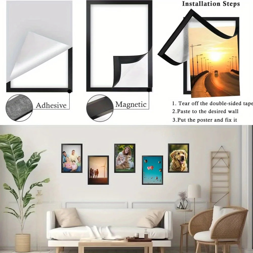 Magnetischer Bilderrahmen – Moderne Selbstklebende Wandhalterung für Fotos und Dokumente Kaufschwan®