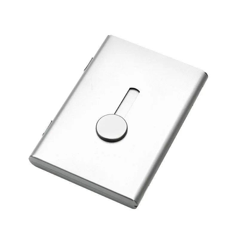 Metall Visitenkartenetui – Handdruck Ultra-Dünnes Kartenetui | Bankkarten & Mitgliedskarten Organizer Business Kartenbox Kaufschwan® Silber