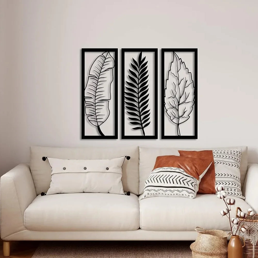 Metall Eisen Blätter Wandbild – Elegante Blatt Wanddekoration für Zuhause Kaufschwan®