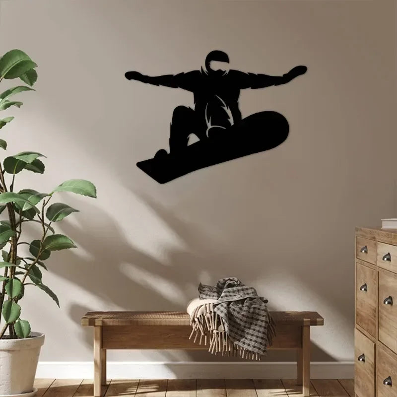 Snowboarder Metall Wanddeko – Ski Sport Eisen Wandbild Kaufschwan®