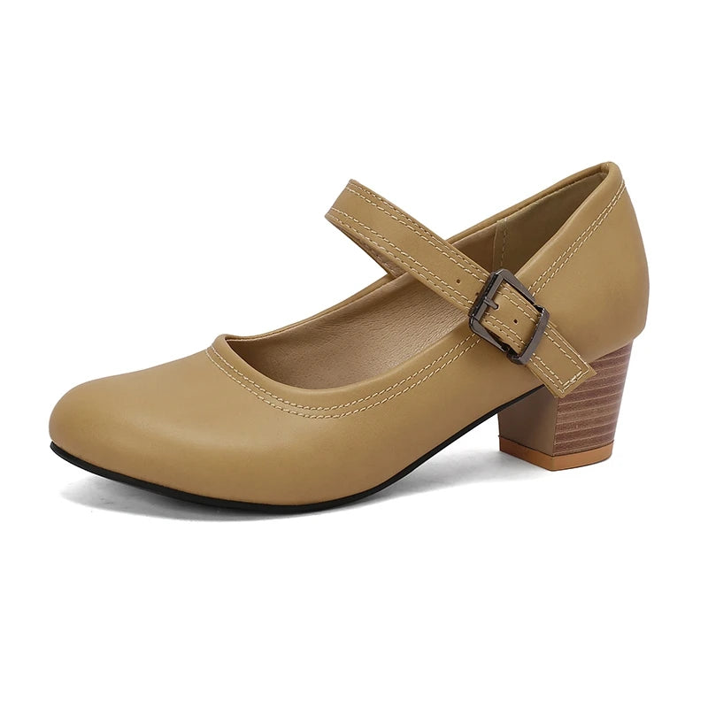 Damen Pumps mit Blockabsatz – Runde Spitze & 5 cm Absatz | Elegante Business-Schuhe für Büro & Karriere