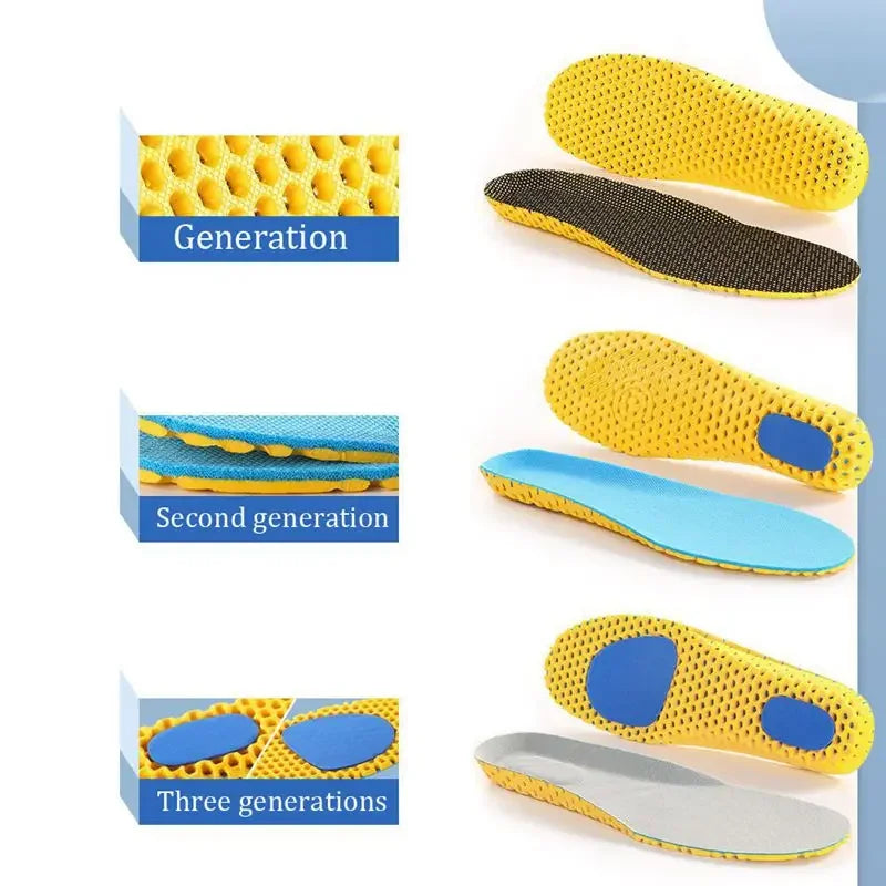 Weiche Memory Einlegesohlen | Atmungsaktive Mesh Sporteinlagen für Damen & Herren | Dämpfung & Fußgewölbeunterstützung Kaufschwan®