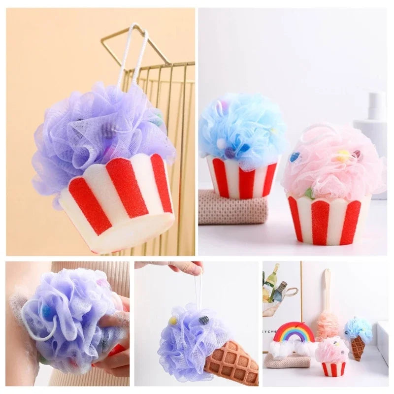Eiscreme Körper Schwamm – Regenbogen Mesh Bade- & Dusch Peeling Puff Kaufschwan®