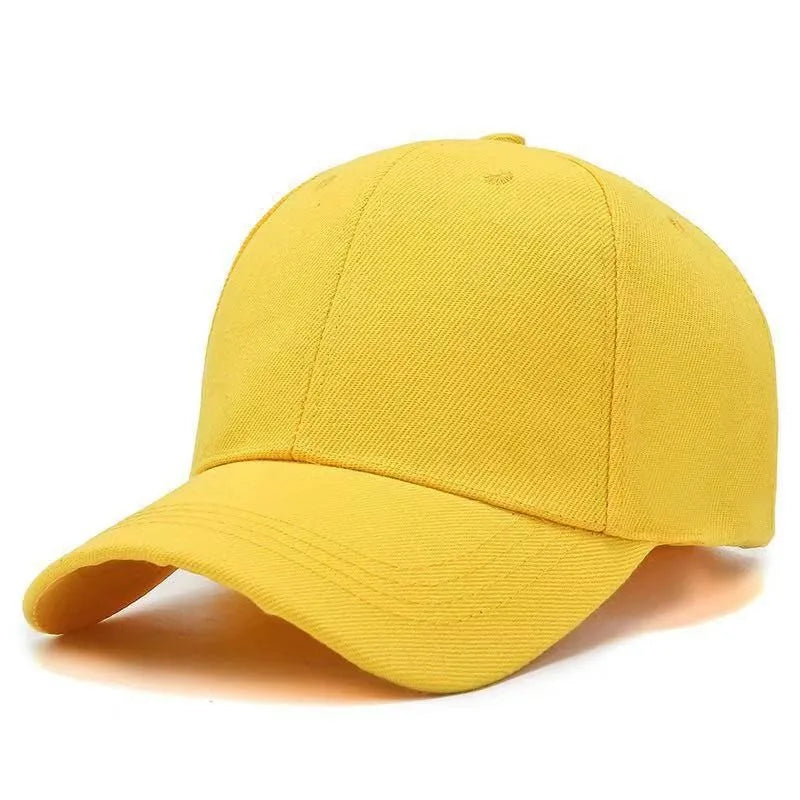 Unisex Verstellbare Cap | Einfarbige Twill Baseballkappe | Baseball Cap für Herren & Damen | Sommer, Herbst, Frühling Kaufschwan® Gelb Einheitsgröße (56-58cm)