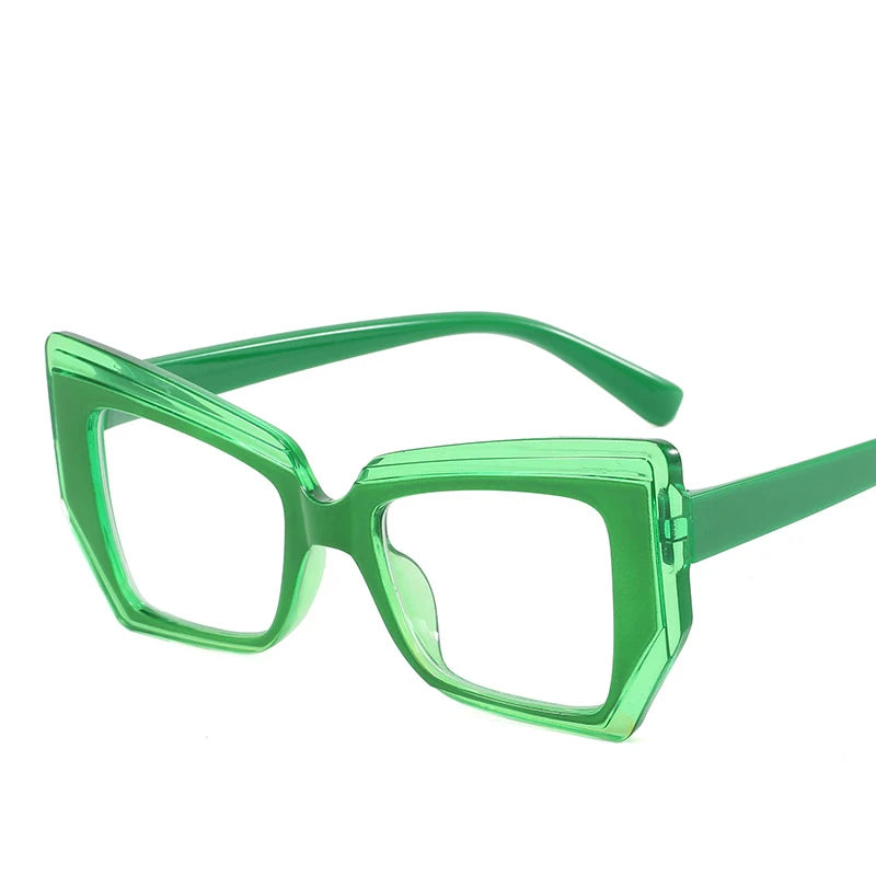 Anti-Blau-Licht Brille für Damen & Herren – Polygon Anti-Blau-Licht Fassung | Modische Optische Brille im Besonderen Design Kaufschwan® Grün