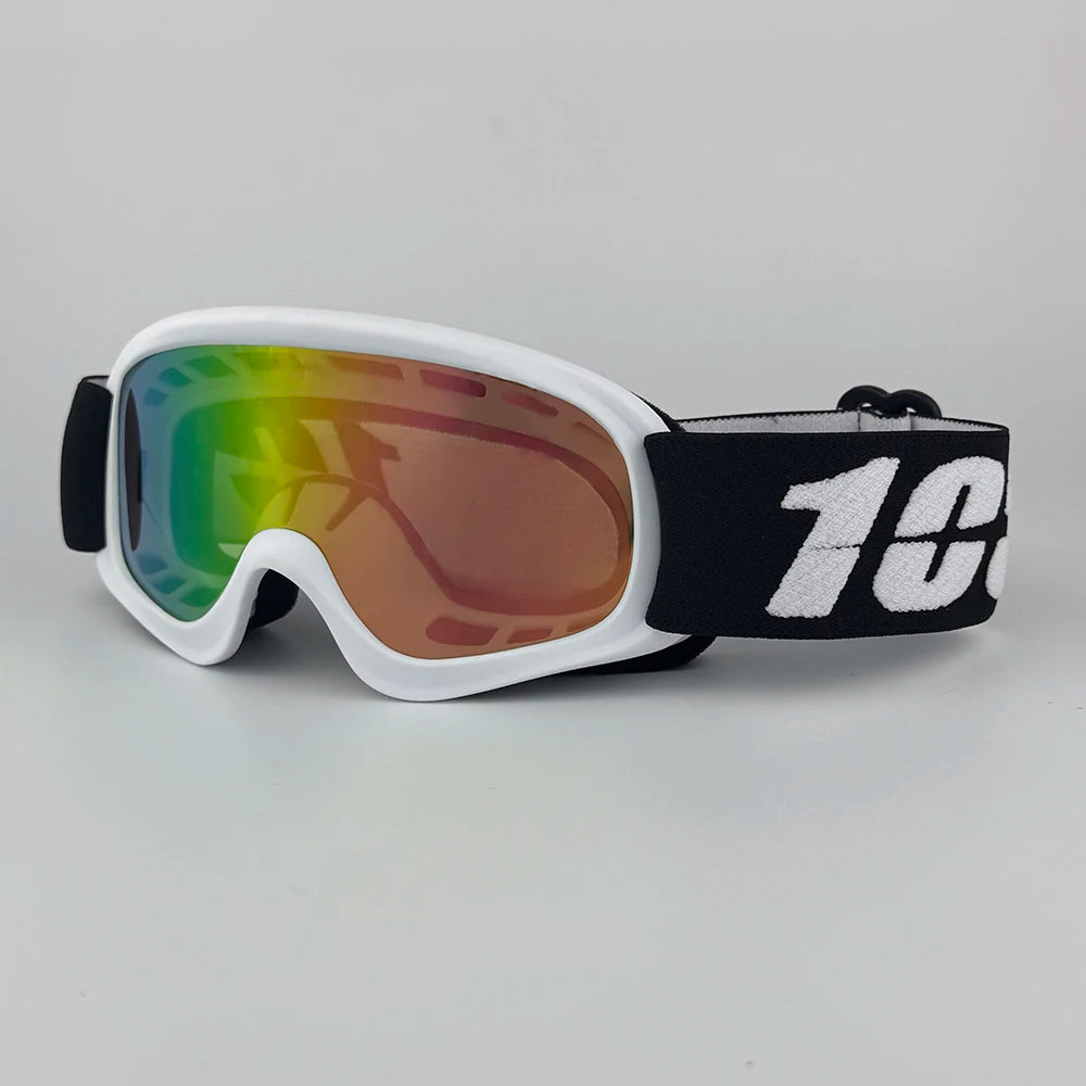 Kinder Skibrille – Anti-Beschlag Doppellinse & UV400 Schutz | Stoßfeste Schneebrille mit HD-Sicht für Skifahren & Snowboarden Kaufschwan® Grün-Gelb