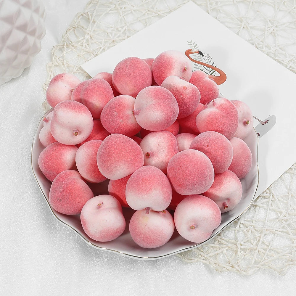10 / 20 Stück Künstliche Schaumstoff Früchte & Gemüse – Apfel, Birne, Pfirsich & Banane Dekoration für Weihnachten & Hochzeit Kaufschwan® Pfirsich 10 Stück
