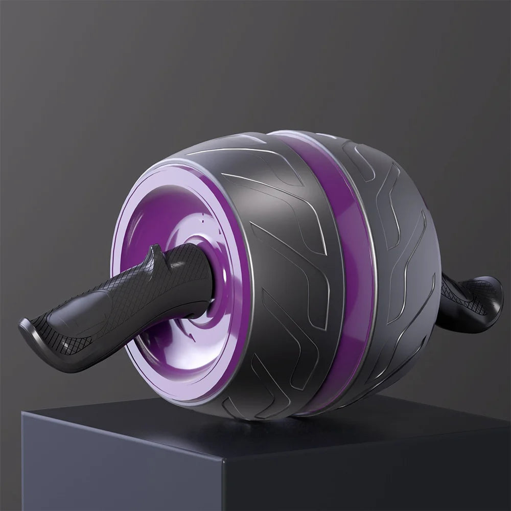 Ab-Roller mit Rückprallfunktion & Knieschutzmatte – Bauchtrainer Fitnessgerät für Zuhause & Studio Kaufschwan® Lila-Schwarz