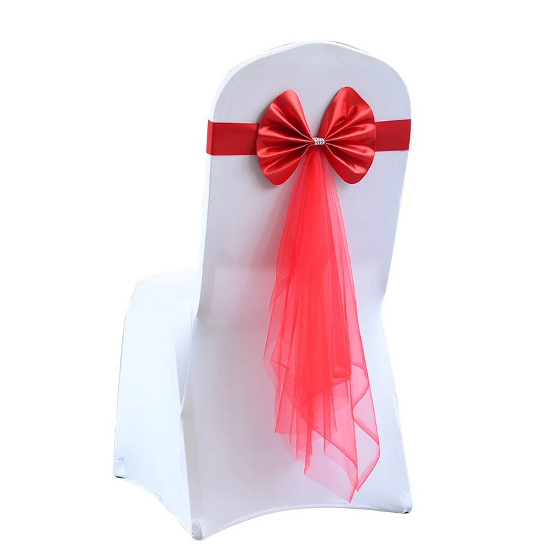Stuhlschleifen mit Satinband – Elegante Hochzeits- & Event Dekoration Kaufschwan® Rot 4 Stück