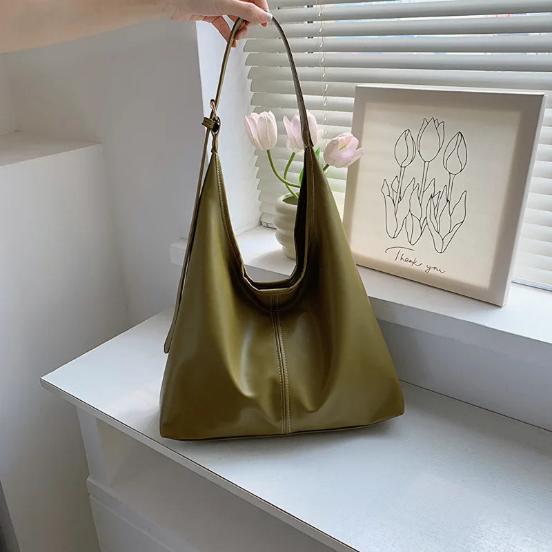 Große Damen Tote Tasche für Eine Schulter – Lässige & Vielseitige Crossbody Handtasche | Modische Schlichte City Tasche