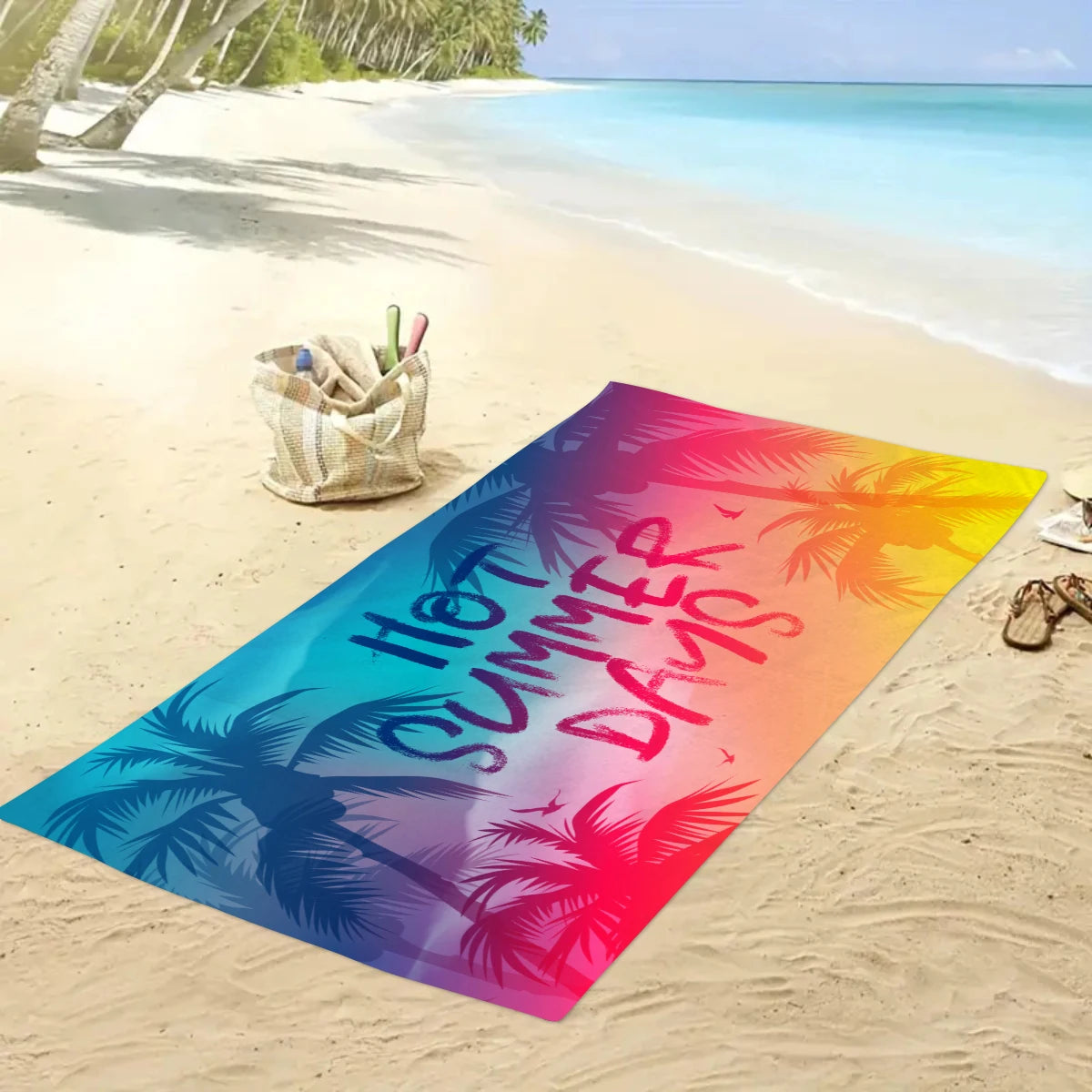 Tropisch Bedrucktes Großes Strandtuch – Schnell Trocknend & Saugfähig | Weiches Leichtes Handtuch für Schwimmen, Urlaub & Camping Kaufschwan®