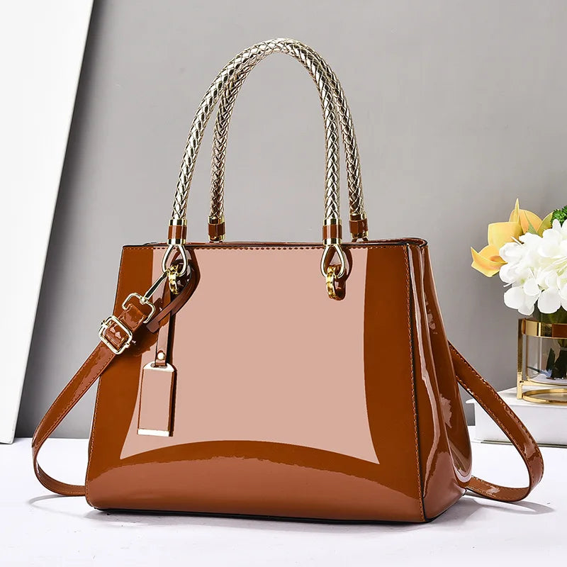 Modische Damen Satchel Handtasche – Neuer Street Trend Leder Crossbody & Schultertasche mit Reißverschluss und Großem Fassungsvermögen Kaufschwan® Braun