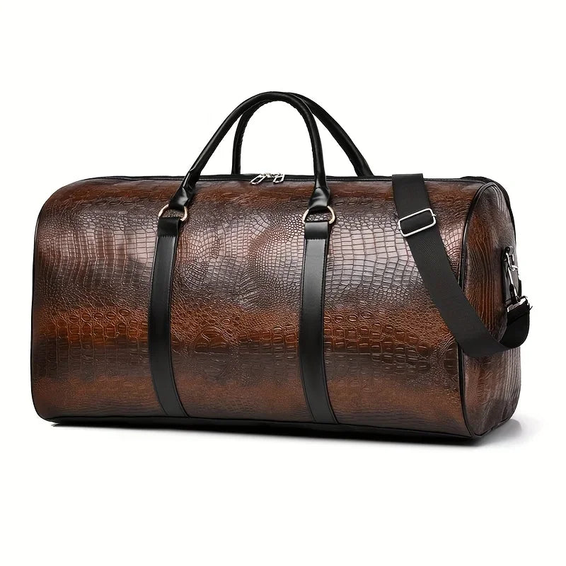Große Retro Reisetasche mit Krokodilprägung – Robuste Unisex Duffle Bag für Urlaub & Reisen | Vielseitiges Geschenk für Damen & Herren Kaufschwan®