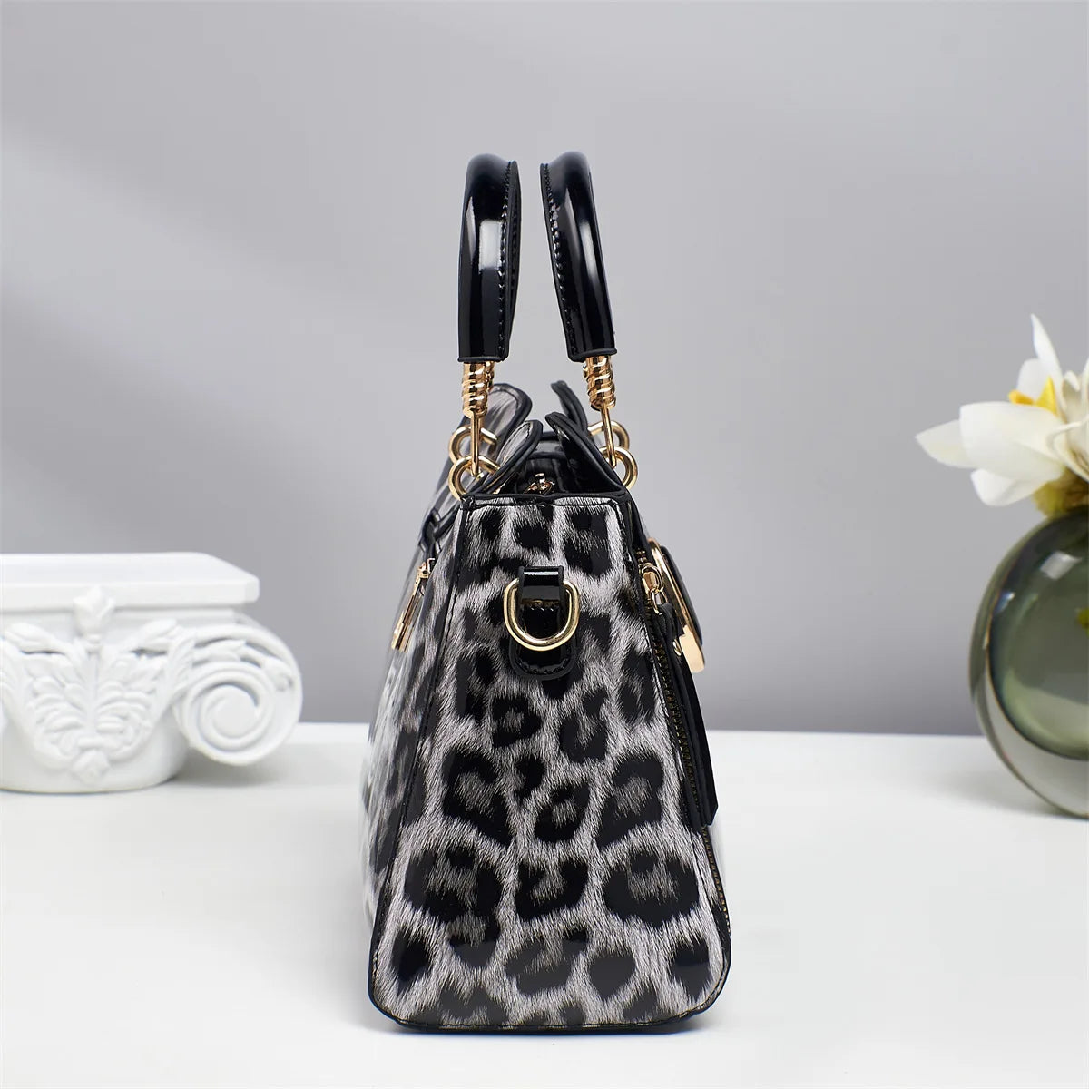 Trendige Damenhandtasche mit Leopardenmuster – Große PU Schulter- & Satchel Tasche | Alltagstasche für Frauen Kaufschwan®