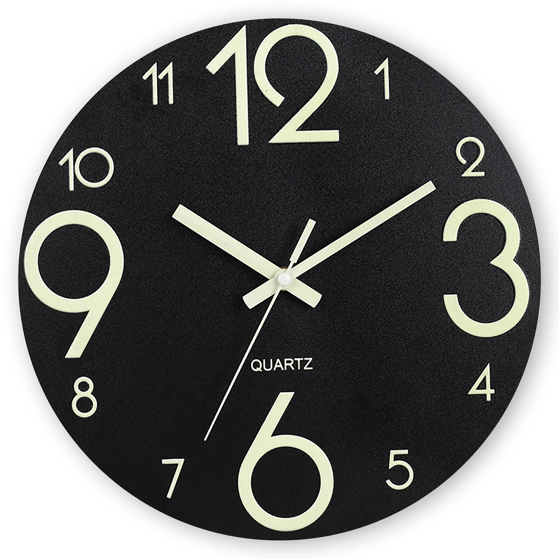 Leuchtende Wanduhr im Dunkeln – Leise Quarz Uhr mit Holzoptik Kaufschwan®