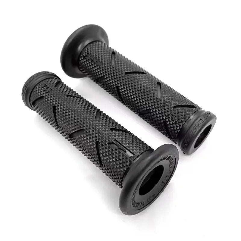 2 Stück 7/8" (22mm) Universal Motorrad Lenkergriffe – CNC Aluminium + Gummi Griffe für Motorbike, Scooter & E-Bike (Rot/Blau/Gold) Kaufschwan® Schwarz – 2 Stück