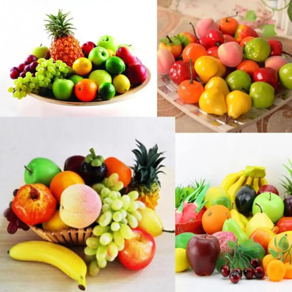 Hochwertiges Lebensmittelmodell als Tischdekoration – Simulierte Künstliche Früchte mit Apfel, Pfirsich, Zitrone & Orange Kaufschwan®